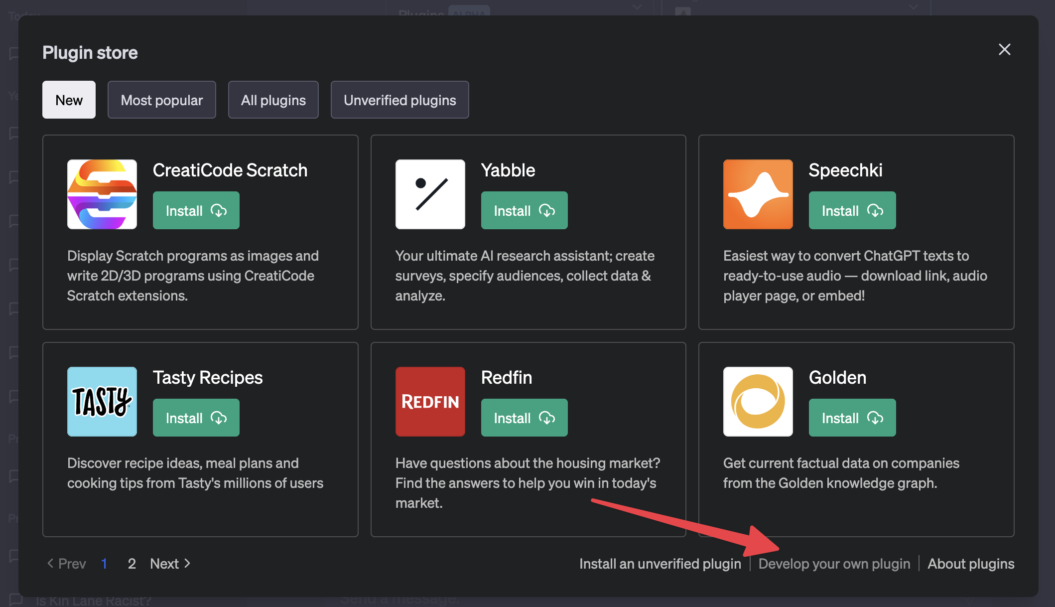 Develop your own plugin