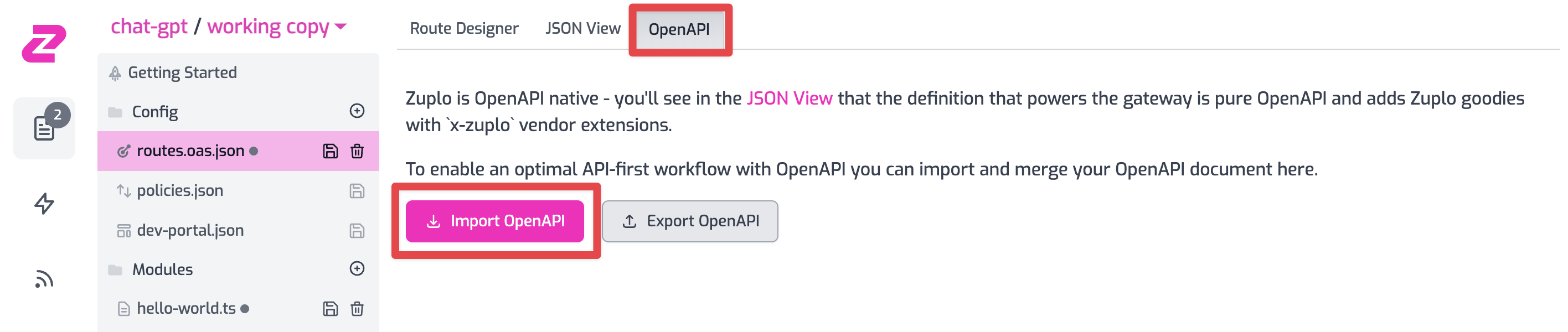Import OpenAPI
