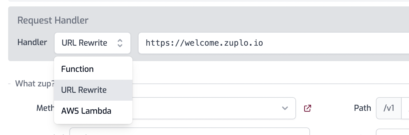Url Rewrite Handler selection